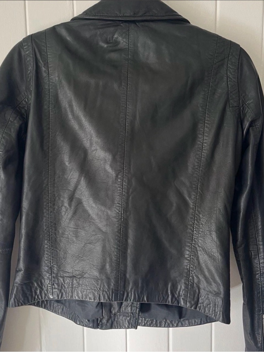 Madewell Black Leather Moto Jacket with Silver Hardware - Picture 5 of 9